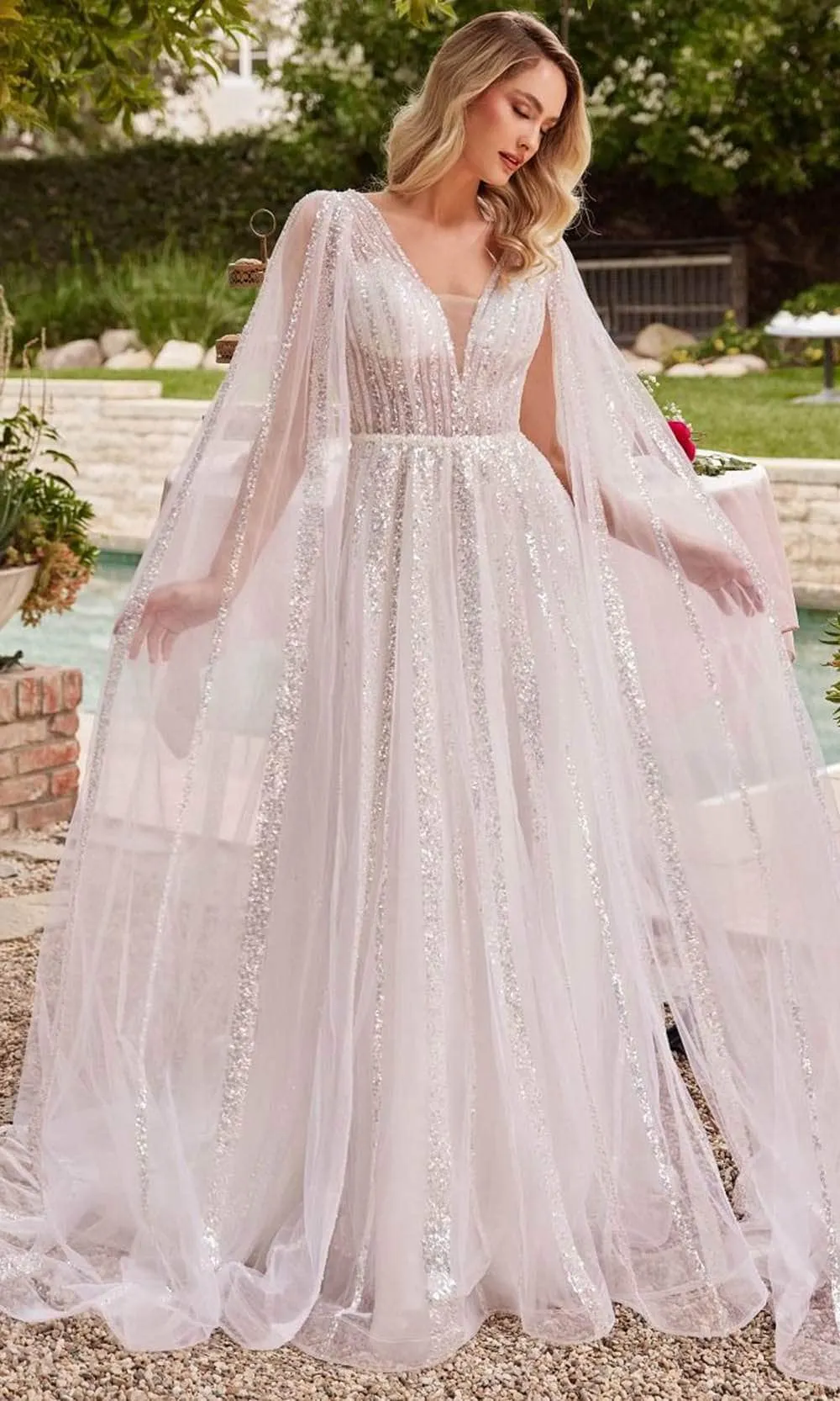 Ladivine CD852W - Sequin A-Line Bridal Gown