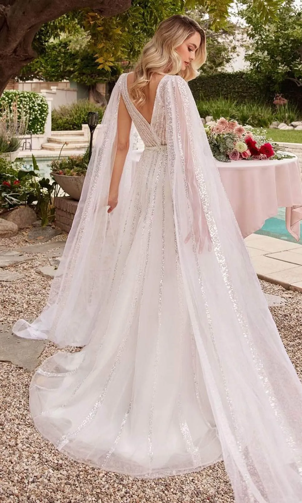 Ladivine CD852W - Sequin A-Line Bridal Gown