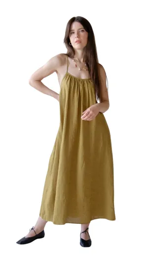 Linen Green Dress