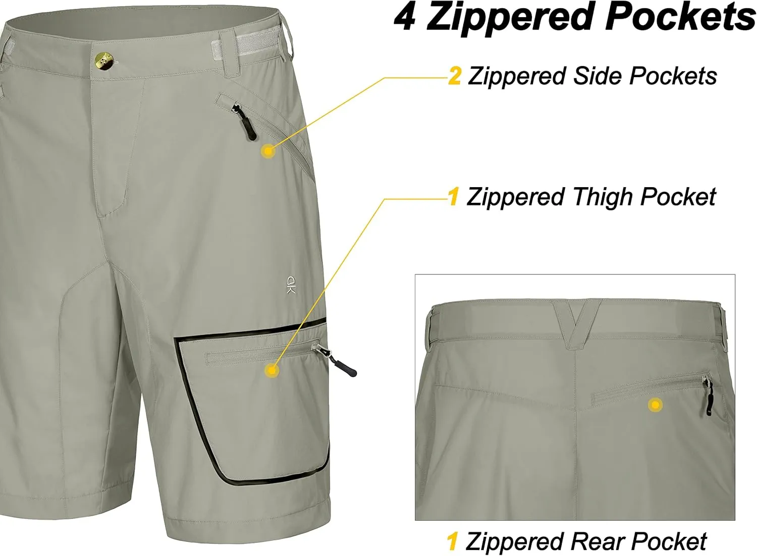 Little Donkey Andy Men's Lightweight Quick Dry Hiking Shorts Breathable Outdoor Cargo Shorts for Fishing Travel Casual