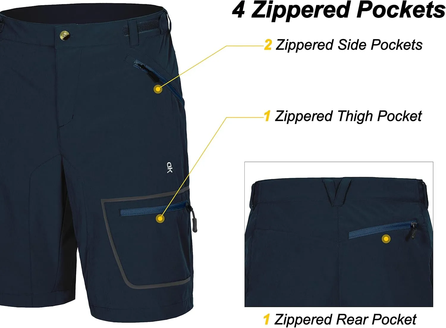 Little Donkey Andy Men's Lightweight Quick Dry Hiking Shorts Breathable Outdoor Cargo Shorts for Fishing Travel Casual