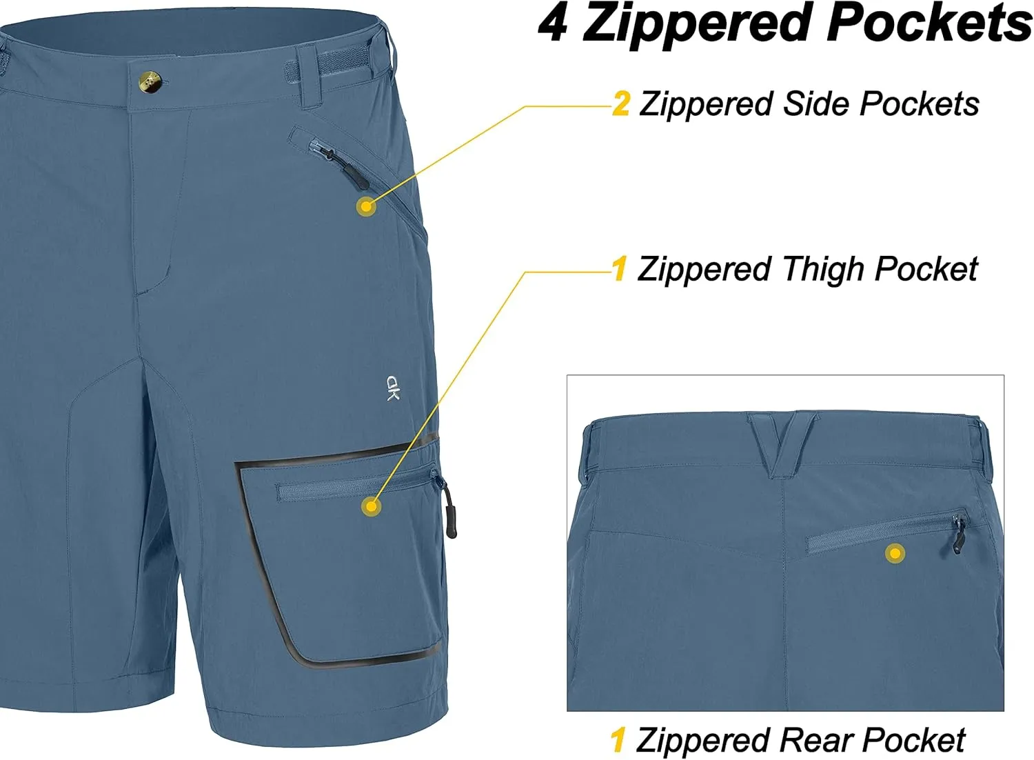 Little Donkey Andy Men's Lightweight Quick Dry Hiking Shorts Breathable Outdoor Cargo Shorts for Fishing Travel Casual