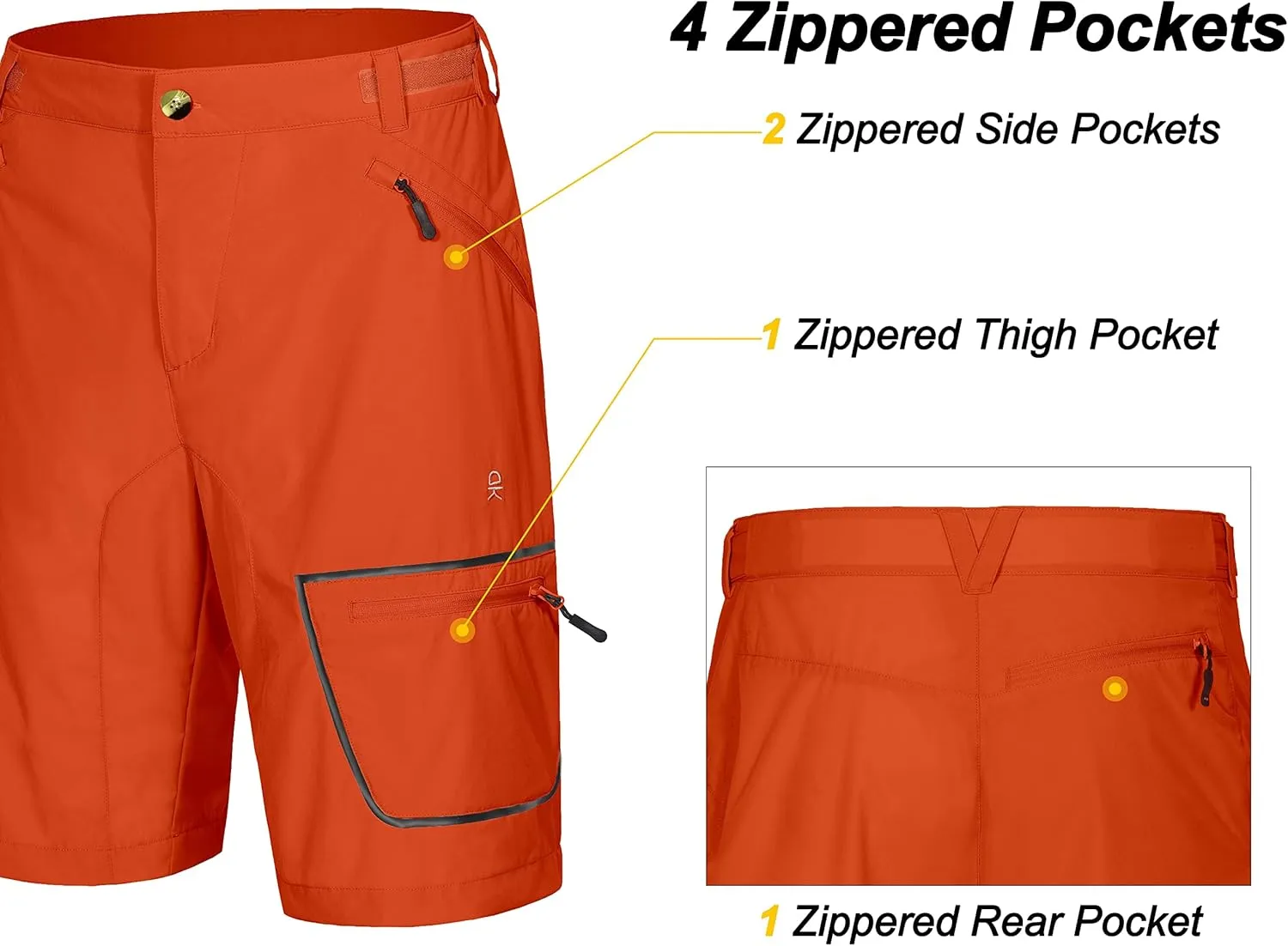 Little Donkey Andy Men's Lightweight Quick Dry Hiking Shorts Breathable Outdoor Cargo Shorts for Fishing Travel Casual