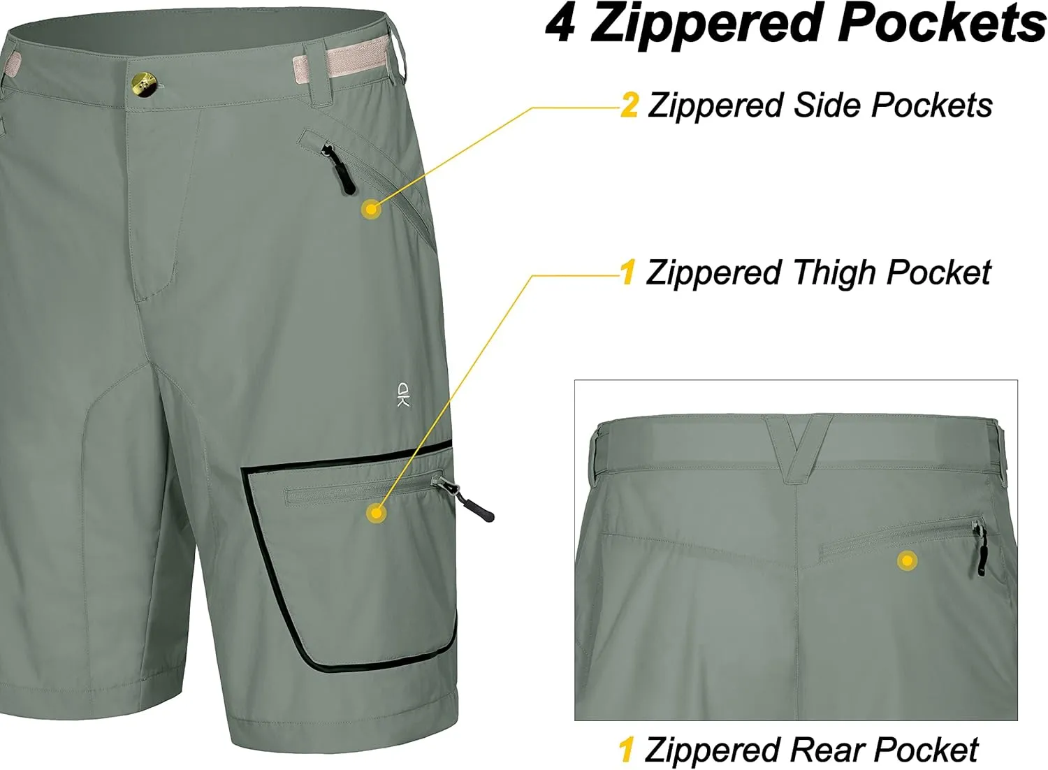Little Donkey Andy Men's Lightweight Quick Dry Hiking Shorts Breathable Outdoor Cargo Shorts for Fishing Travel Casual