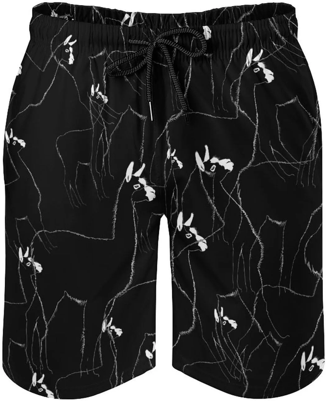 Llama Men's Swim Trunks Quick Dry Board Shorts Breathable Summer Beach Shorts Bathing Suits