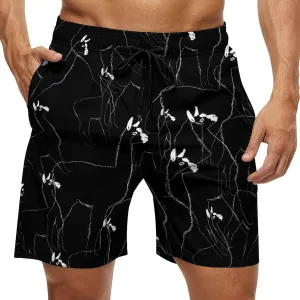 Llama Men's Swim Trunks Quick Dry Board Shorts Breathable Summer Beach Shorts Bathing Suits