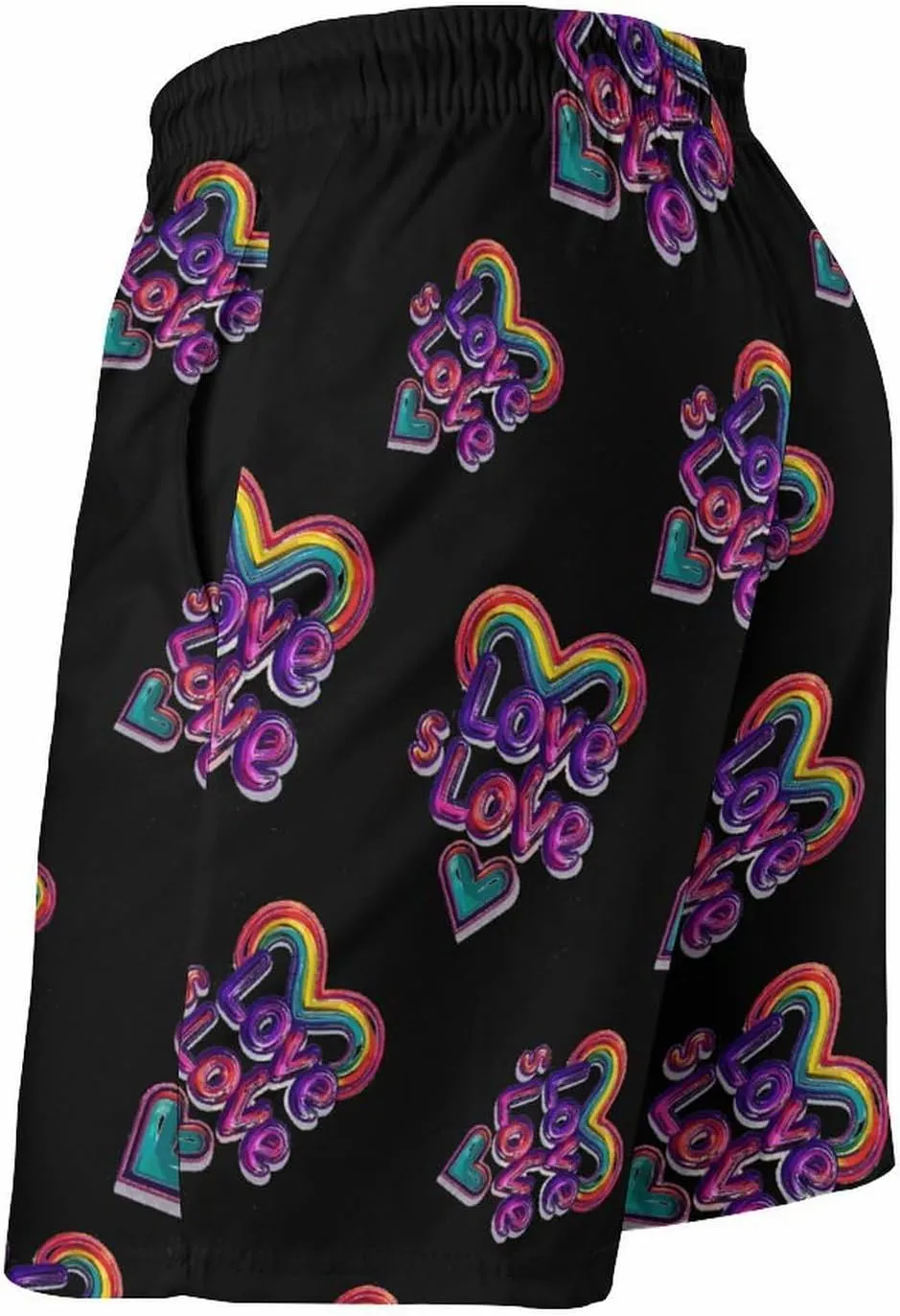 Love Is Love Gay Prideful Men's Swim Trunks Quick Dry Board Shorts Breathable Summer Beach Shorts Bathing Suits