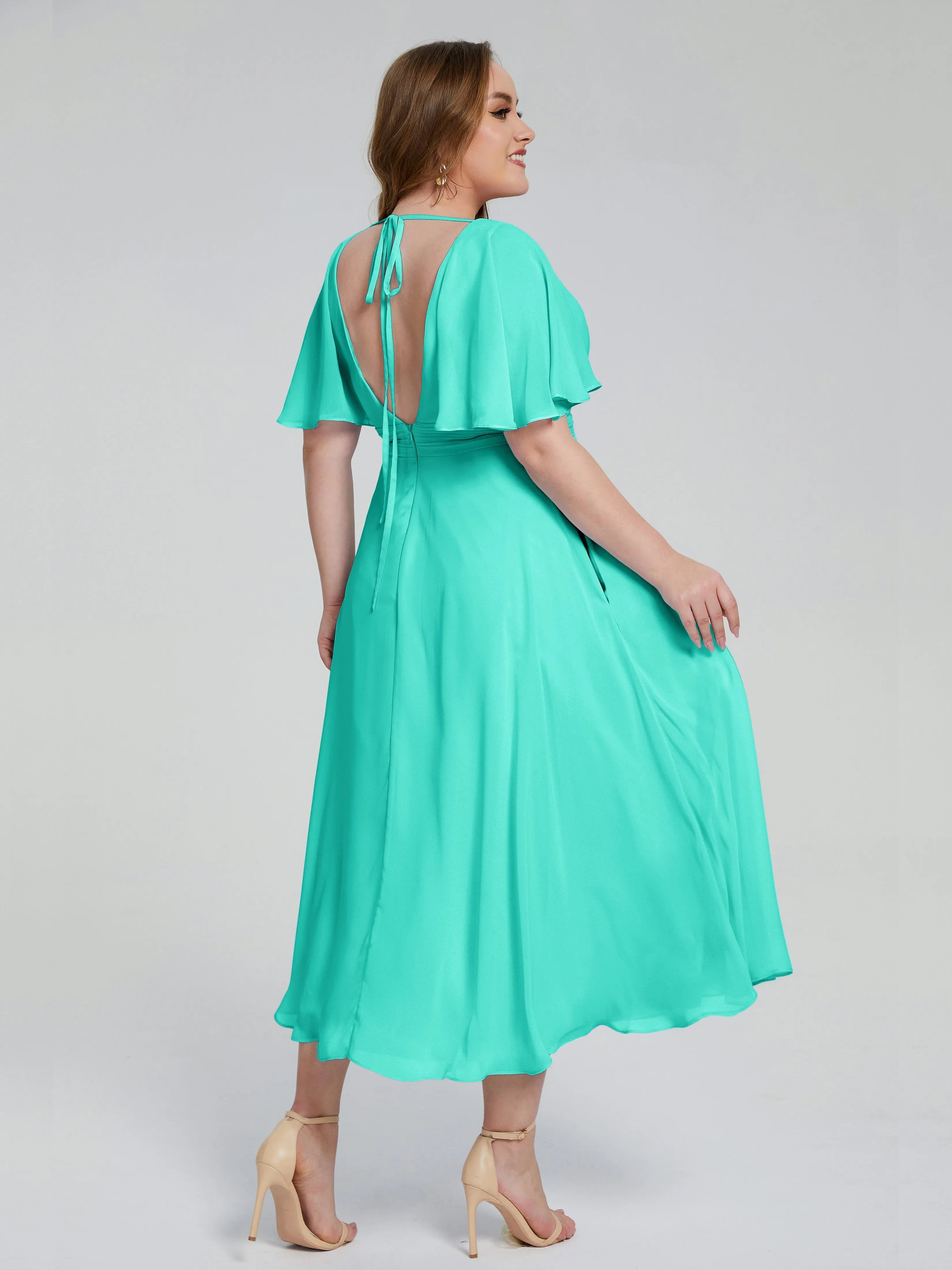 Lucia Graceful V-back Plus Size Bridesmaid Dresses