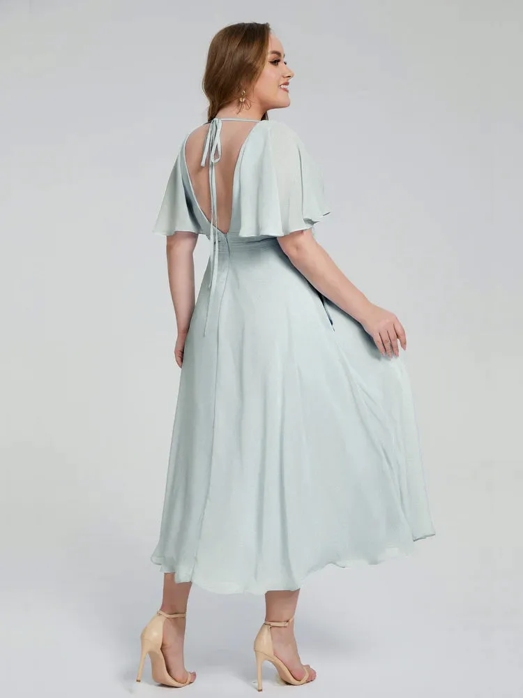 Lucia Graceful V-back Plus Size Bridesmaid Dresses
