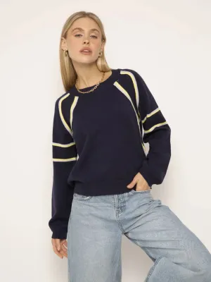 Maple Raglan Sleeve Sweater in Navy