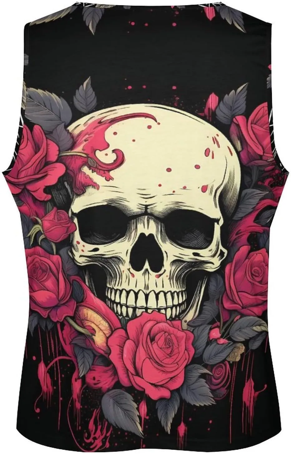 MARSVOVO Mens Tank Top Skull Muscle Summer Casual Stylish Tank Western Shirts for Men Summer Beach Quick Dry Gym Vest