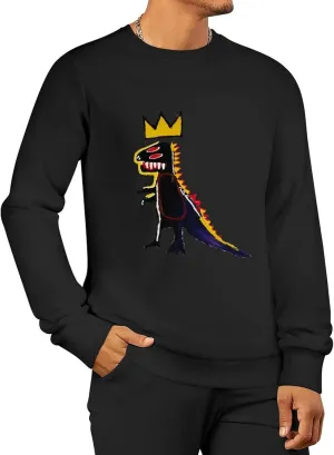 Mens Crewneck Long Sleeve Tops - Standard-Fit Jersey Shirt for Golf Sport