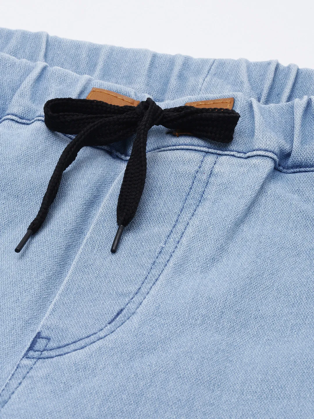 Men's Ice Blue Slim Fit Washed Jogger Jeans Stretchable