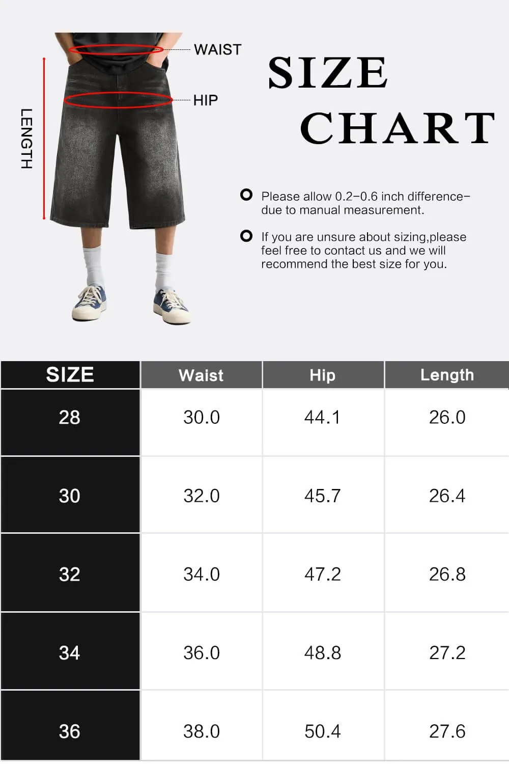 Men's Loose Denim Short - Dark Grey