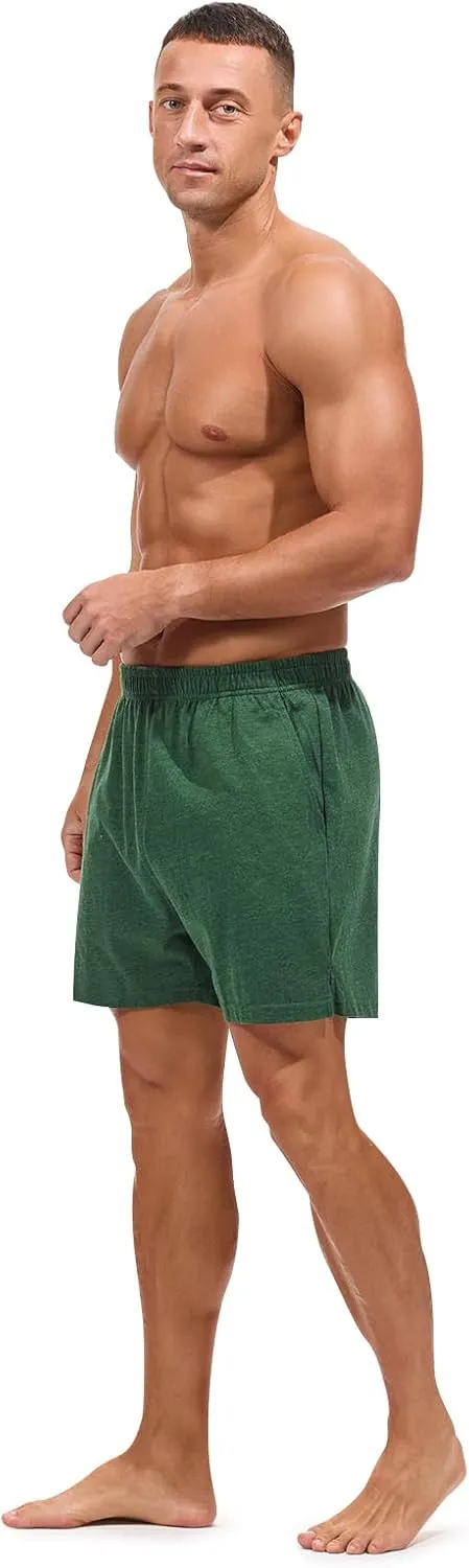 Mens Pajamas Bottoms Cotton Loose Lounge Sleep Shorts Comfy Breathable Sleepwear with Pockets 2 Pack