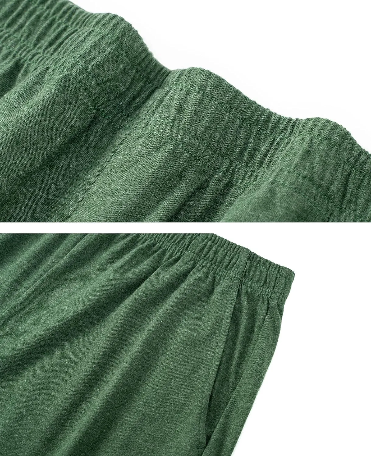 Mens Pajamas Bottoms Cotton Loose Lounge Sleep Shorts Comfy Breathable Sleepwear with Pockets 2 Pack