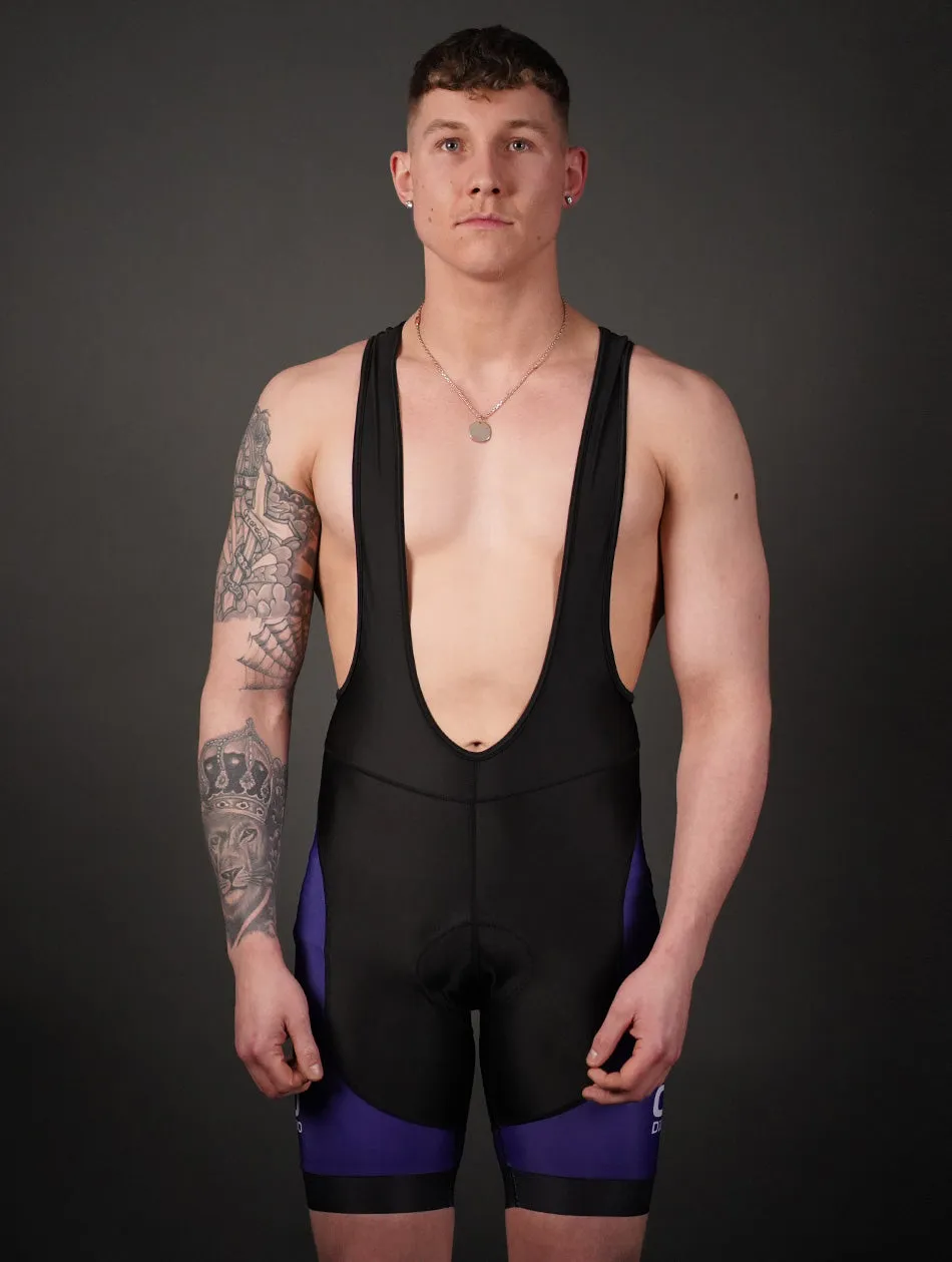 Men's Performance Cycling Bib Shorts Blue and Red