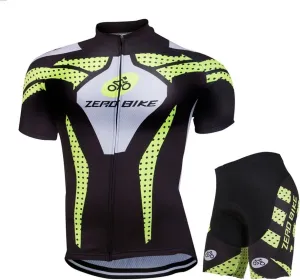 Men's Short Sleeve Cycling Jersey Set Breathable Quick Dry 3D Padded Bicycle Shorts MTB Bike Clothing
