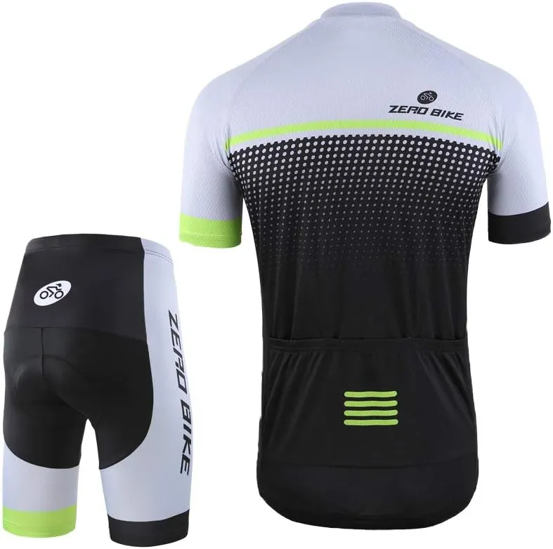 Men's Short Sleeve Cycling Jersey Set Breathable Quick Dry 3D Padded Bicycle Shorts MTB Bike Clothing
