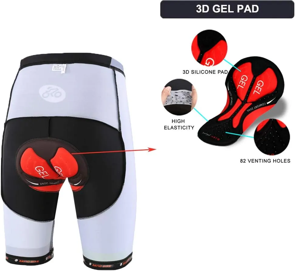Men's Short Sleeve Cycling Jersey Set Breathable Quick Dry 3D Padded Bicycle Shorts MTB Bike Clothing
