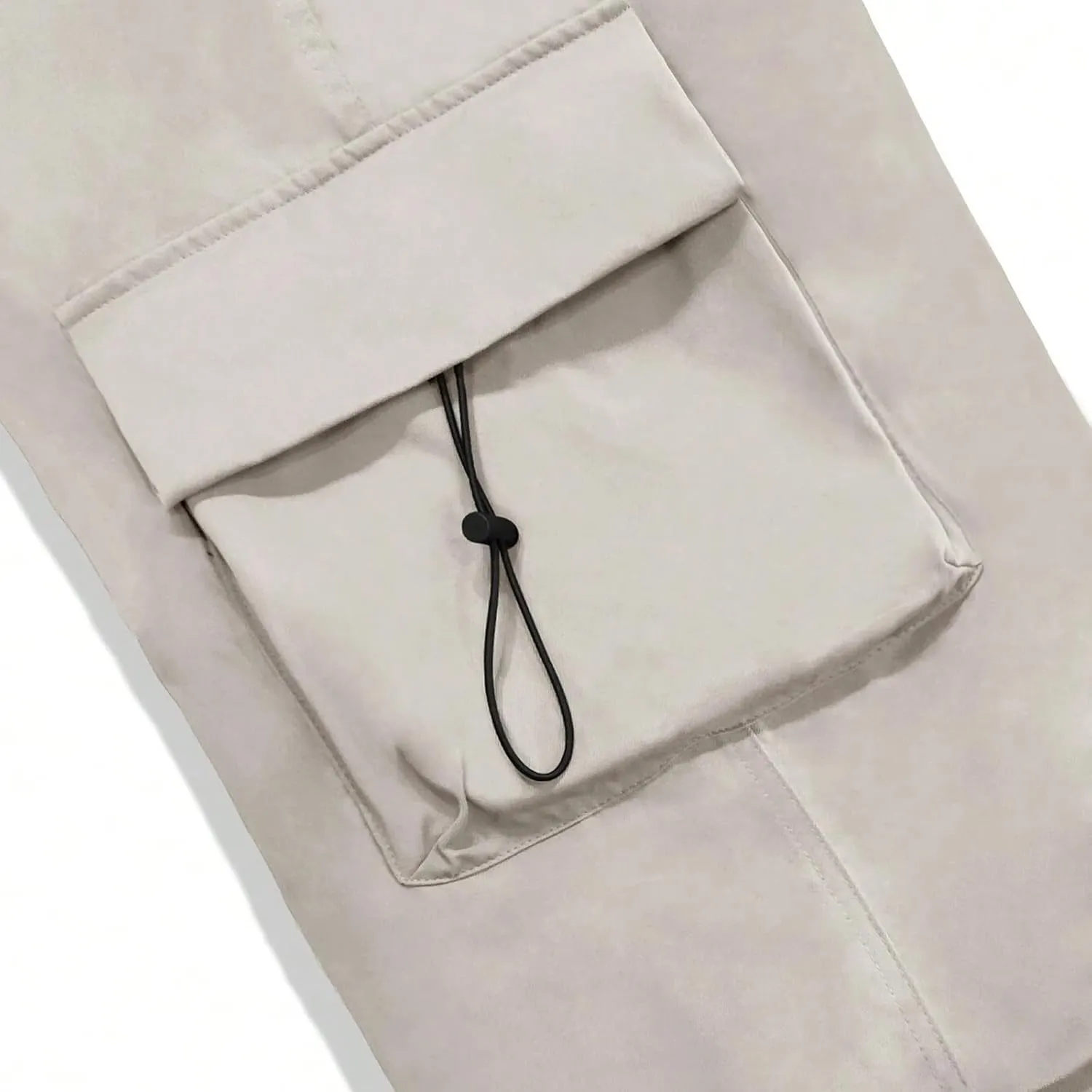 Men's Work Pants Loose Big Trousers Lace Straps Side 4 Pockets Casual Sports Trousers Suit Pants for Men