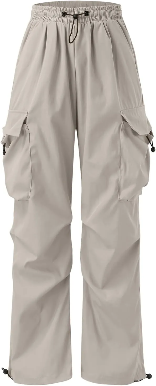 Men's Work Pants Loose Big Trousers Lace Straps Side 4 Pockets Casual Sports Trousers Suit Pants for Men