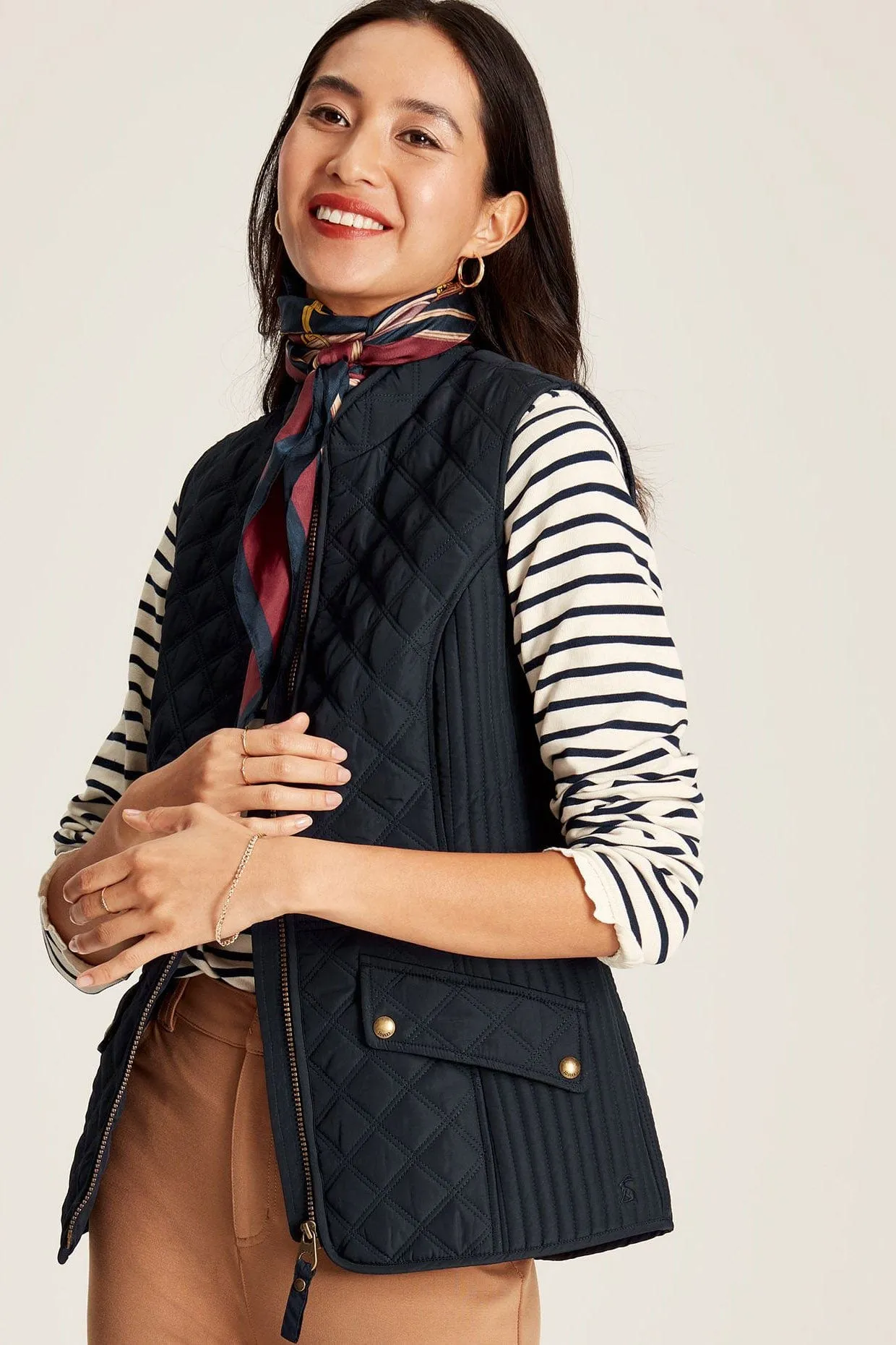 Minx Diamond Quilted Gilet - Dark Navy