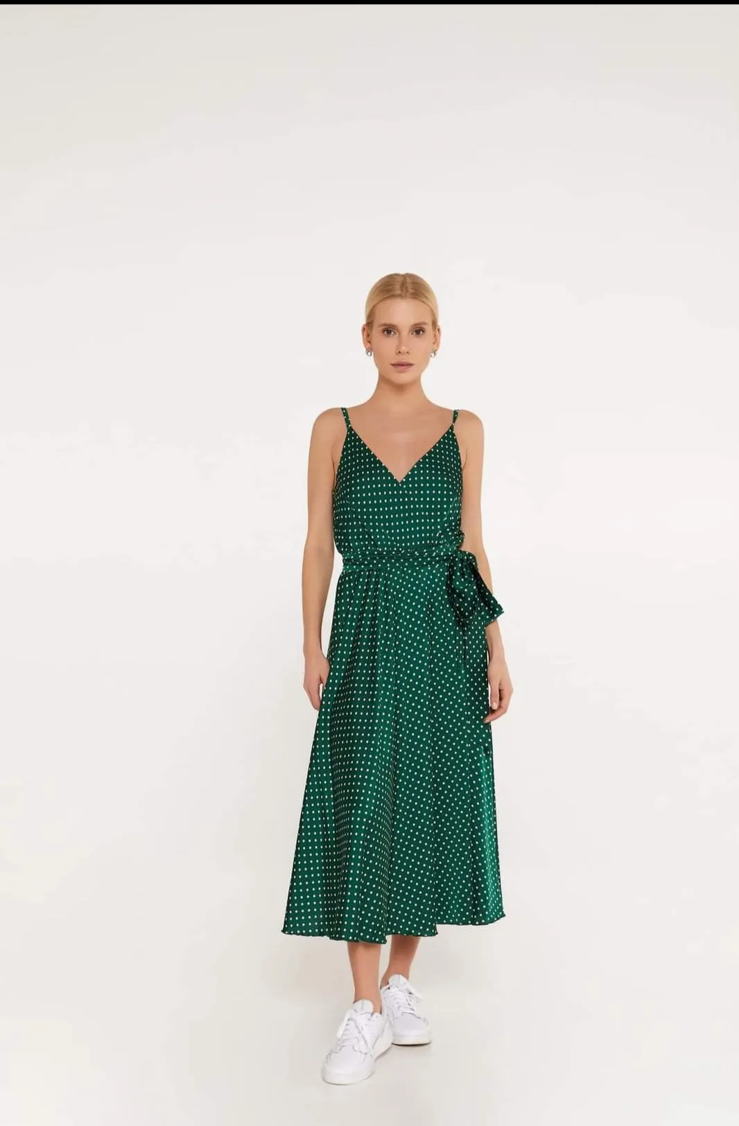 Miss Polkadot Midi Satin Dress