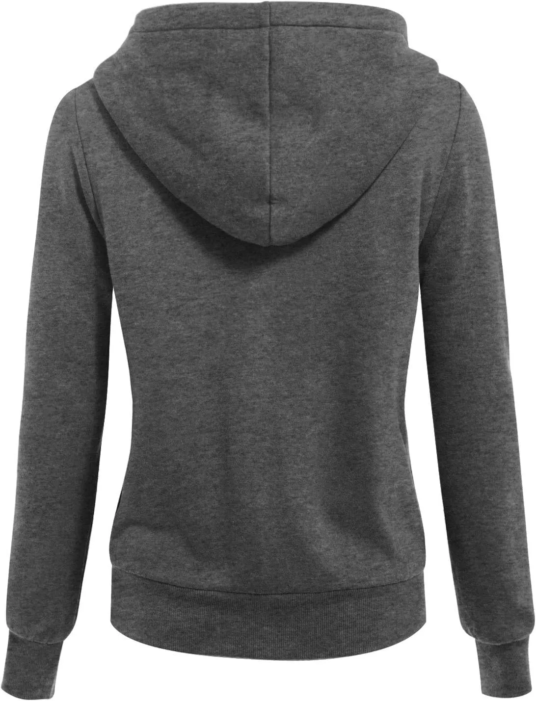 MixMatchy Women's Casual Basic Sherpa-Lined Fleece Full Zip Up Cozy Hooded Sweatshirt Jacket