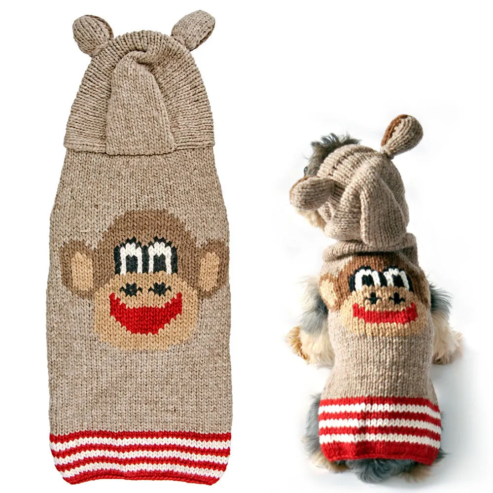 MONKEY & EARS HOODIE DOG SWEATER