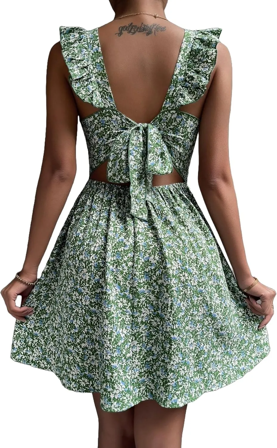 Narecte Women's Floral Mini Dress Cap Sleeve Boho Dresses for Women 2025 Casual Summer Dresses Short Sun Dresses