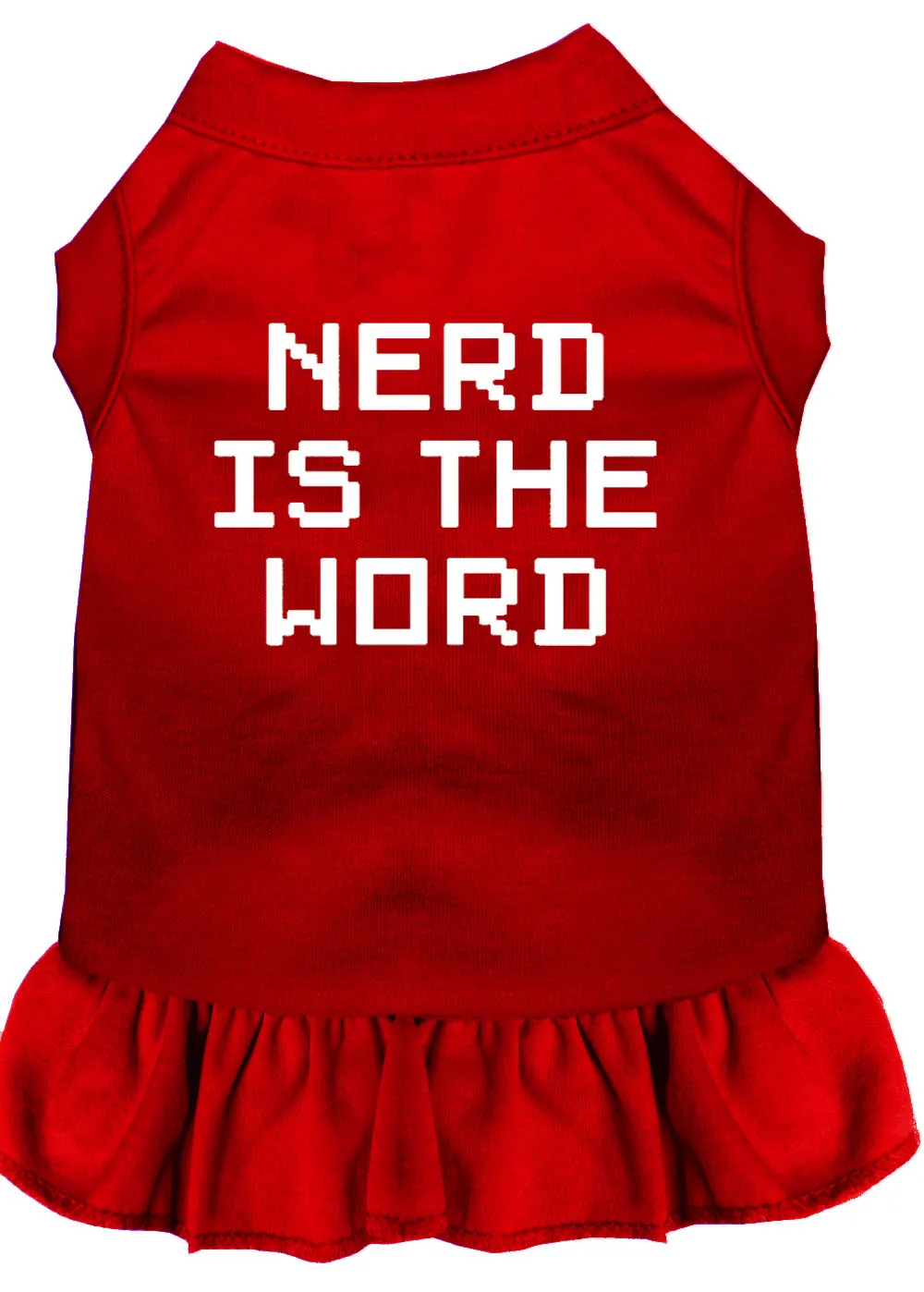 Nerd Is The Word Screen Print Dress Red Sm