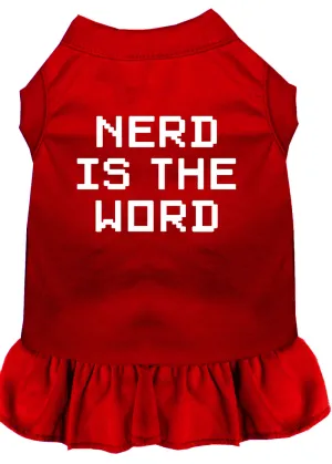 Nerd Is The Word Screen Print Dress Red Sm