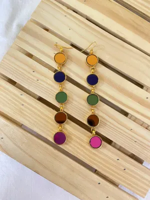 Nura Multicolour Gold Plated Earrings