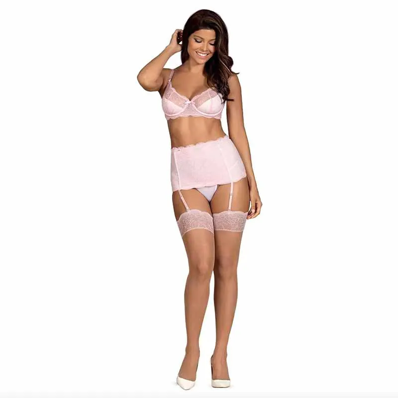 Obsessive Girlly Sheer Lace Top Stockings
