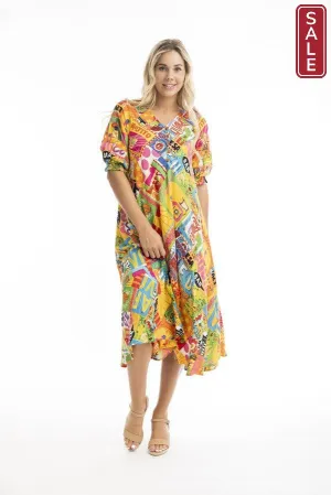 Ocampo Flaired V Neckline Dress  30019