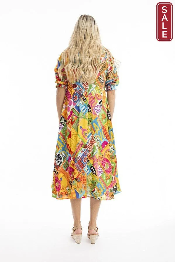Ocampo Flaired V Neckline Dress  30019