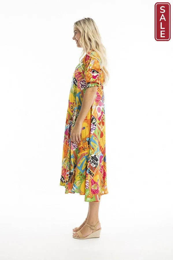 Ocampo Flaired V Neckline Dress  30019