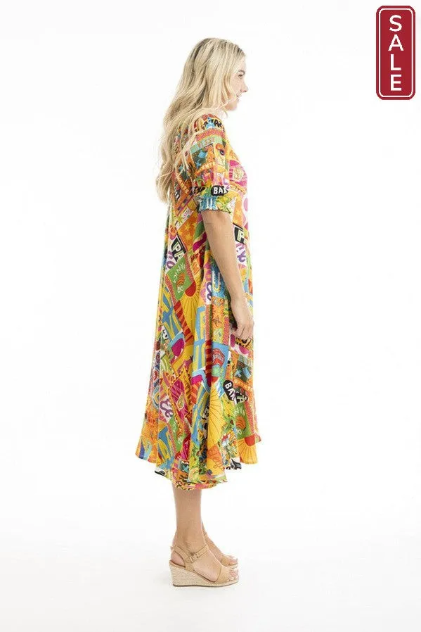 Ocampo Flaired V Neckline Dress  30019