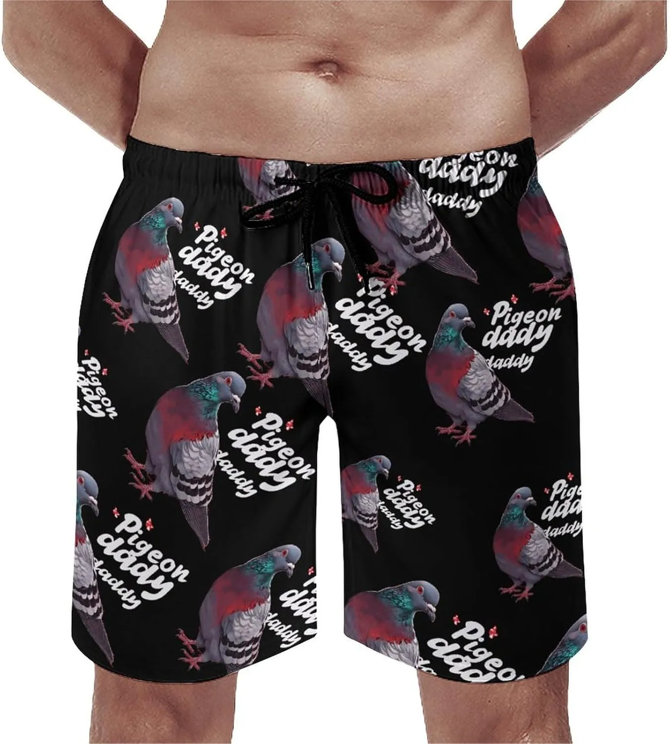 Pigeon Daddy Men's Swim Trunks Quick Dry Board Shorts Breathable Summer Beach Shorts Bathing Suits