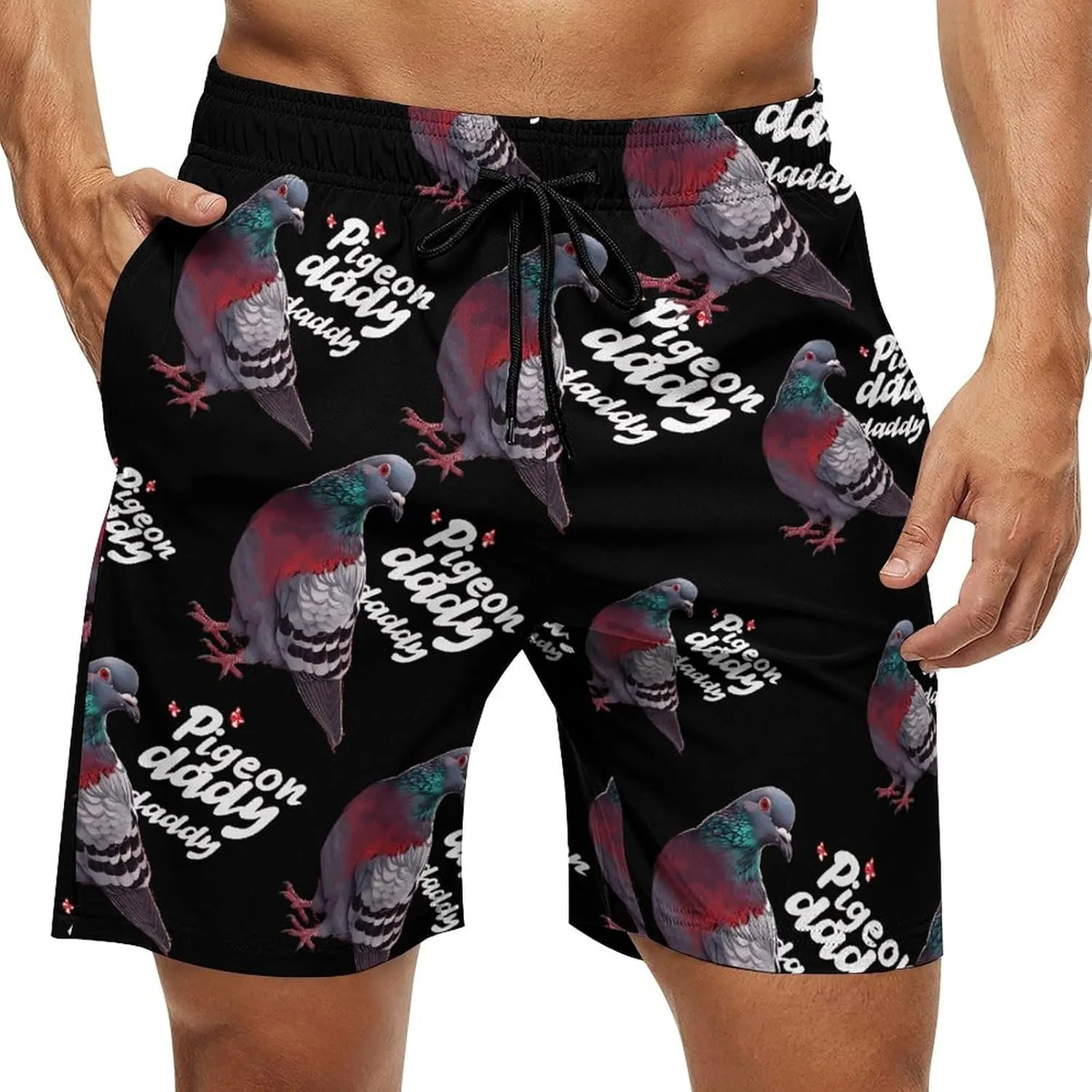 Pigeon Daddy Men's Swim Trunks Quick Dry Board Shorts Breathable Summer Beach Shorts Bathing Suits