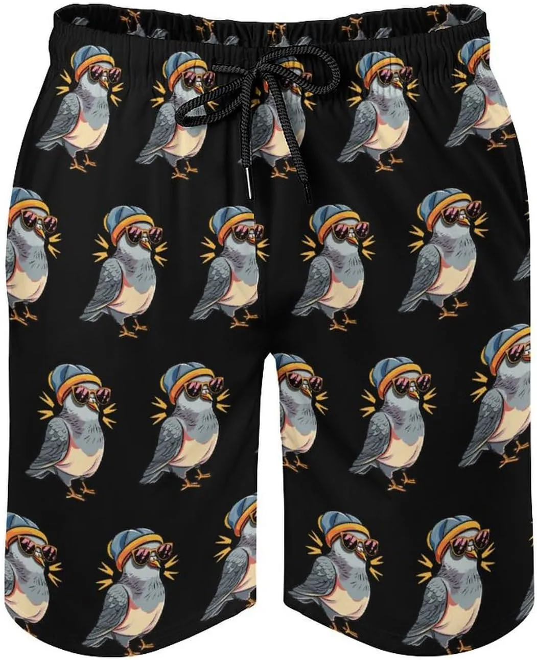 Pigeon with Eyeglasses Men's Swim Trunks Quick Dry Board Shorts Breathable Summer Beach Shorts Bathing Suits