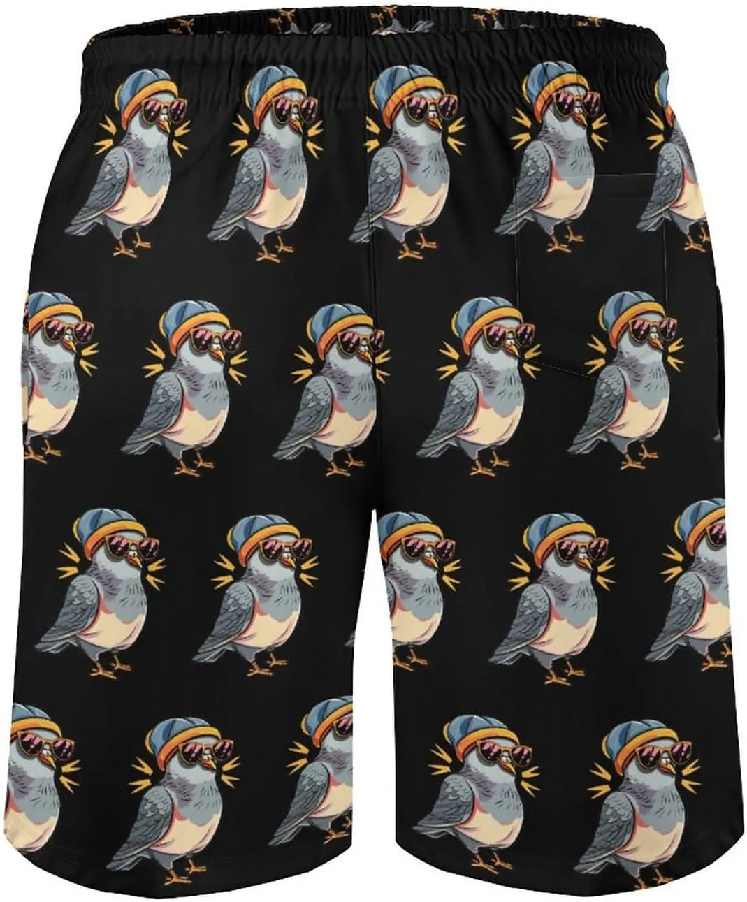 Pigeon with Eyeglasses Men's Swim Trunks Quick Dry Board Shorts Breathable Summer Beach Shorts Bathing Suits