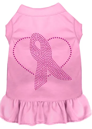 Pink Ribbon Rhinestone Dress Light Pink Lg