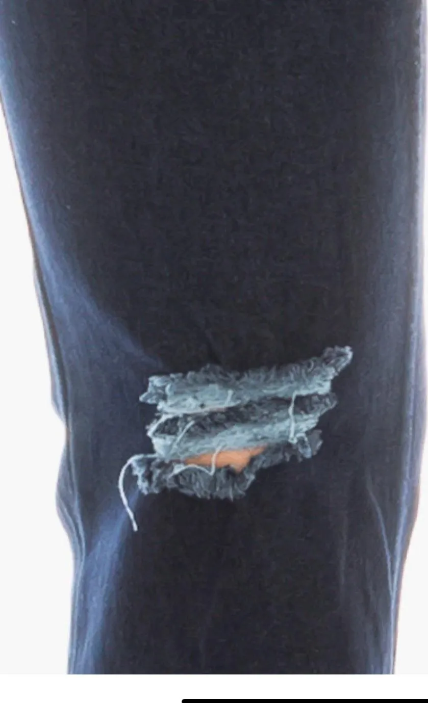 Plus Size Pull on Ripped Jeans