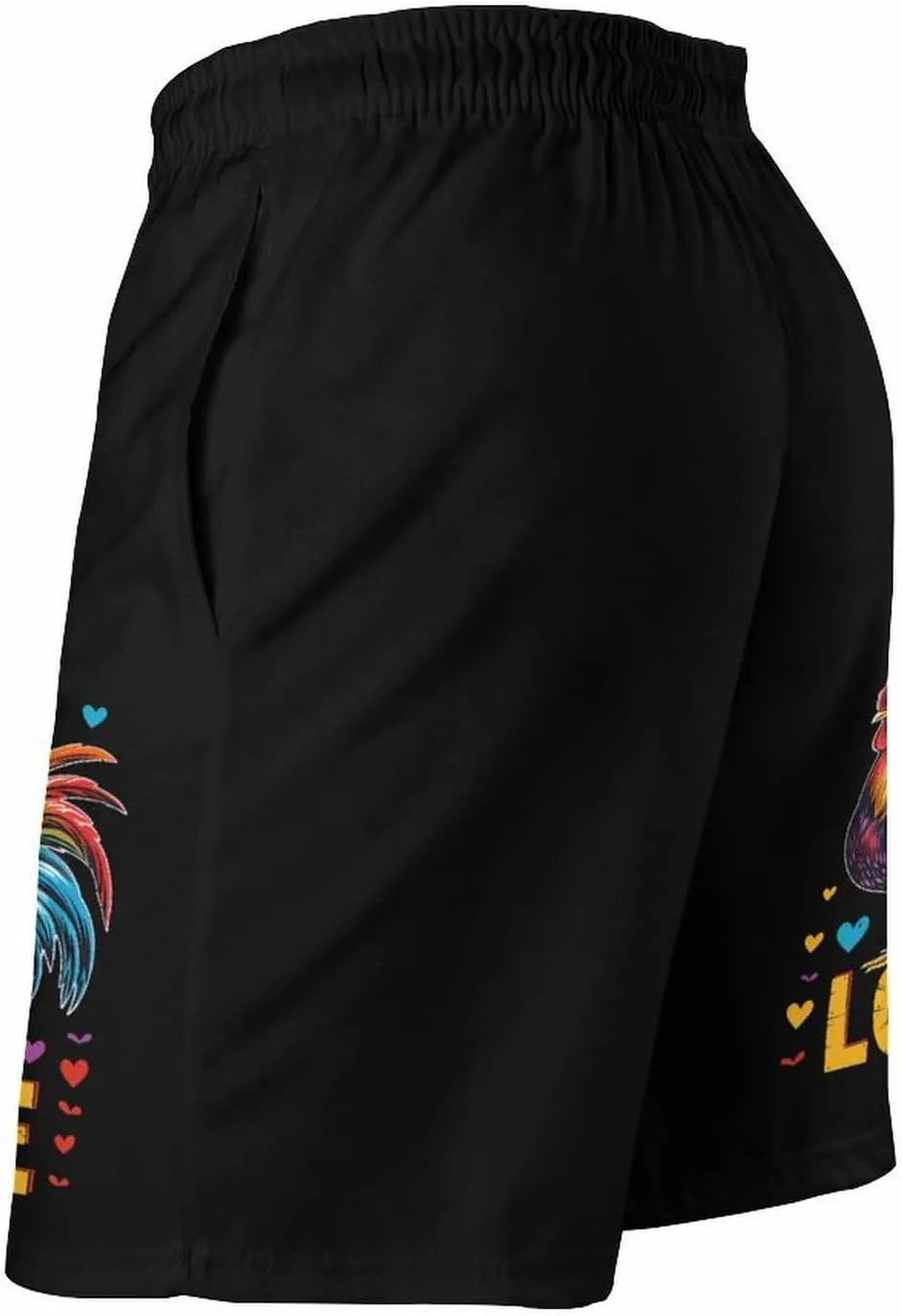Rainbow I Love Cock Men's Swim Trunks Quick Dry Board Shorts Breathable Summer Beach Shorts Bathing Suits