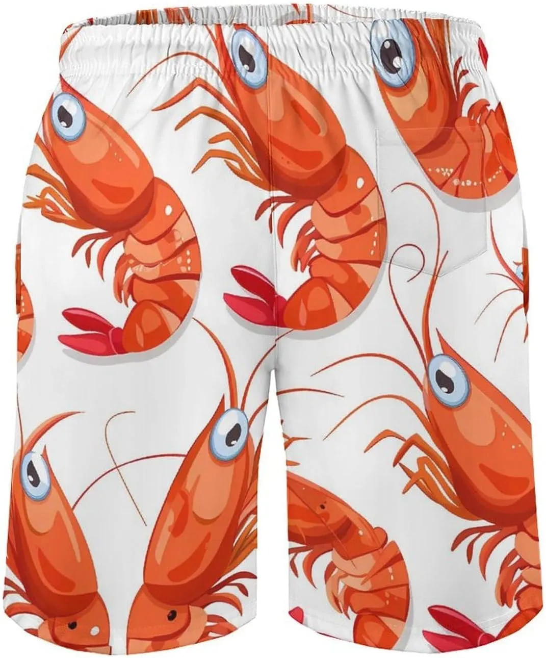 Red Crawfishes Red Lobsters Men's Swim Trunks Quick Dry Board Shorts Breathable Summer Beach Shorts Bathing Suits