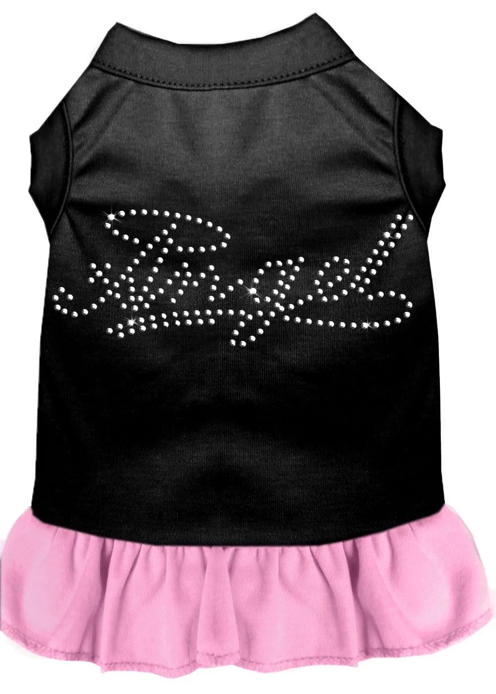Rhinestone Angel Dress Black With Light Pink Xs