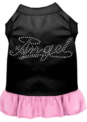 Rhinestone Angel Dress Black With Light Pink Xs