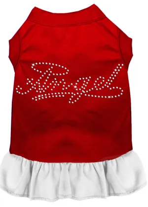 Rhinestone Angel Dress Red With White Xl
